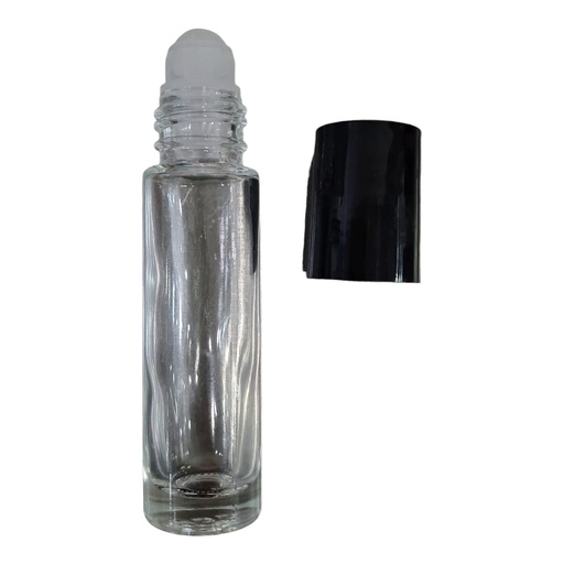 [ROLL10] ENVASE ROLL ON 10 ML. TAPA NEGRA COMPLETO